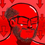 arrow biz_(4chan) calm ear glasses hair red red_skin soyjak stubble variant:nujak // 1000x1000 // 448.0KB
