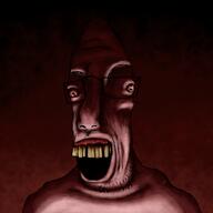 art bloodshot_eyes dark drawfag drawing glasses gums open_mouth rotten_teeth shadow soyjak stubble variant:parrotjak // 1000x1000 // 708.6KB