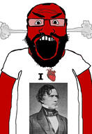 angry balding beard clothes franklin_k_pierce glasses hair heart i_love open_mouth red_skin soyjak subvariant:science_lover tshirt variant:markiplier_soyjak // 2819x4096 // 1.1MB