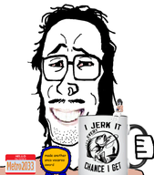 award bloodshot_eyes clothes coomer cup gooner hello_my_name_is_(sticker) holding_object meta:namefags metro2033_(namefag) mullet mustache nose nose_piercing nose_ring smile stubble variant:mulletjak variant:soytan // 696x793 // 258.6KB