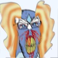 angry animal aurorus blood bloodshot_eyes blue_eyes blue_skin dinosaur glasses kalos lizard pokemon seethinging stubble teeth variant:feraljak video_game // 1500x1500 // 2.0MB