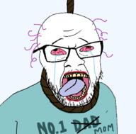 ack anhero bloodshot_eyes crying derp father glasses hair hanging mother open_mouth purple_hair rope soyjak stubble suicide text tongue tragedyjakking tranny variant:feraljak yellow_teeth // 702x690 // 101.6KB