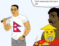 bhutan bhutanese chad china chinese_flag chud holding_sword indian muscular_male nepal nepalese pajeet pajeetjak slopjak subvariant:alex variant:alicia variant:chudjak variant:pajeetjak // 1747x1386 // 371.7KB