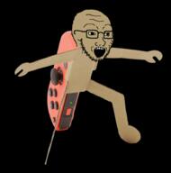 cardboard glasses nintendo nintendo_labo nitnendo_switch open_mouth soyjak stubble variant:soyak video_game // 910x919 // 196.0KB