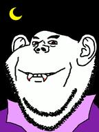 bloodshot_eyes clothes dracula ear halloween smile soyjak stubble vampire variant:impish_soyak_ears // 598x800 // 79.8KB