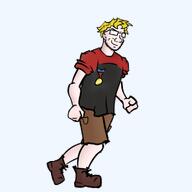 animated artist:maslack award beard blond glasses hair meta:not_oc nate puppet red_shirt redraw transparent_background variant:soyak yellow_hair // 1000x1000 // 1.4MB