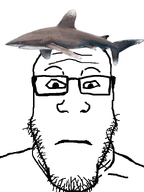 animal fish glasses object_on_head oceanic_whitetip_shark series:objectplier shark stubble subvariant:neutralplier variant:markiplier_soyjak white_background // 600x800 // 95.1KB