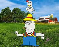 2soyjaks animal animated chicken chicken_dance clothes farm farmer hat irl_background music sound soyjak subvariant:wholesome_soyjak suspenders variant:gapejak video // 1000x799, 204.1s // 4.4MB