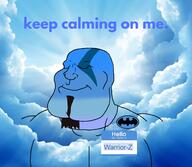 Warrior-Z(user) batman_(series) beard blue buff calm closed_eyes cloud god_of_war hello_my_name_is_(sticker) kratos light muscular_male sky smile sticker subvariant:mexiaryan text variant:meximutt video_game // 2300x2000 // 3.3MB