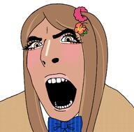 bow brown_skin female flower gyaru gyarujak looking_at_you makeup mouth_open orange_eyes plant ponpon ponytail school_uniform subvariant:cobgal variant:cobson // 1100x1080 // 257.3KB