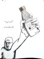 angry arm art crooked_teeth drawfag drawing finger fingernail glasses hand holding_object ink meta:soytober meta:soytober2024 open_mouth shadow soy soylent stubble text variant:volcanojak // 1536x2048 // 1.6MB