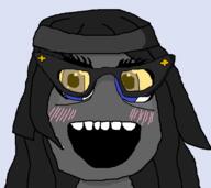 beanie clothes female glasses necklace open_mouth soot_colors soyjak variant:soytan // 585x522 // 27.6KB