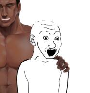 arm bbc blacked ear hand negro open_mouth soyjak variant:soyak // 1484x1529 // 495.2KB