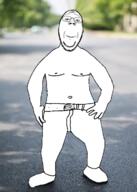 belt front_facing full_body glasses irl_background meta:tagme nipple smile soyjak standing stubble subvariant:gapejak_front subvariant:wholesome_soyjak variant:gapejak // 513x720 // 325.5KB