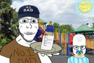 4soyjaks arm baby beard bottle camera cap closed_mouth clothes cloud father forest glasses grin hair hand hat holding_object holding_plate milk mustache pacifier plate playground sky smile soy soyjak stubble subvariant:wholesome_soyjak sun tree variant:brandon variant:cobson variant:gapejak variant:platejak // 2000x1350 // 1.8MB
