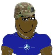 advance_wars black_skin blue_shirt glasses guyinanavenger_(user) merge meta:namefags nato_won smile subvariant:muscular_chud variant:chudjak variant:smugjak wide_mouth // 387x403 // 107.1KB