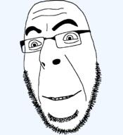 glasses happy smile soyjak stubble tattoo transparent variant:cobson // 721x789 // 45.3KB