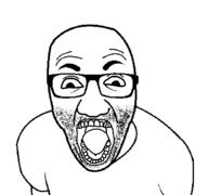 glasses merge open_mouth soyjak stubble variant:bernd variant:el_perro_rabioso // 1200x1125 // 9.2KB