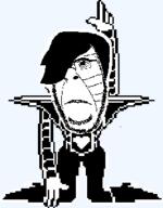 animated closed_mouth full_body glasses grin hair open_mouth smile soyjak stubble undertale variant:cobson video_game // 348x357 // 66.1KB
