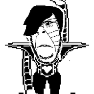 animated closed_mouth full_body glasses grin hair open_mouth smile soyjak stubble undertale variant:cobson video_game // 348x357 // 66.1KB