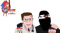 2soyjaks clothes doctor glasses hair hanging heart janny moderator name_tag namefag stethoscope stubble suit variant:cobson variant:feraljak warrior-z_(user) // 1920x1080 // 155.7KB