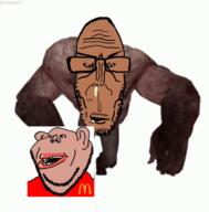 amerimutt angry animated arm beard bloodshot_eyes clothes ear euromutt eyebrows full_body glasses half_open_mouth left_4_dead_(series) leg lips looking_to_the_left mcdonalds mustache red_shirt running shitskin subvariant:euromutt subvariant:impish_amerimutt tank_(left_4_dead) // 600x609 // 1.3MB