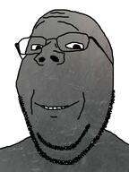 alternate glasses iron smile soyjak stubble subvariant:wholesome_soyjak variant:gapejak // 600x800 // 164.7KB