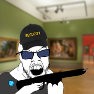 ancient brown_skin caveman certificate certified clothes fat glasses gun hat holding_gun meta:not_oc meta:tagme museum nusoi painting paintings rock rocks series:nusoi_neanderthal_adventures stone subvariant:hunky_twink_sex_machine sunglasses variant:alicia variant:feraljak wearing_hide wearing_leaf yellow_text // 2000x2000 // 1.4MB