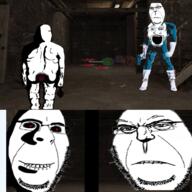4soyjaks anus arm biting_lip colorful creepy evil frown glasses hair hand leg ominous open_mouth punisher_face shadow smile soyjak stubble subvariant:hornyson subvariant:wholesome_soyjak variant:cobson variant:gapejak variant:markiplier_soyjak video_game // 1000x1000 // 841.3KB
