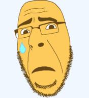 concerned emoticon glasses open_mouth series:soymoji soyjak stubble sweating variant:cobson worried yellow yellow_skin // 775x849 // 19.6KB