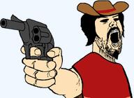 angry clothes cowboy cowboy_hat fangame gun hat lisa_(game) lisa_the_hopeful no_glasses pistol revolver rodriguez_creed variant:brimcritic // 986x720 // 52.3KB