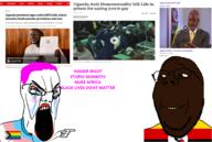 2016 2023 2soyjaks africa animal anti_faggot anti_lgbt april april_18 bird black_skin cnn crying distorted flag flag:progress_pride_flag flag:transgender_pride_flag flag:uganda march march_22 may may_30 open_mouth patience_atuhaire pink_hair pinktext reuters seethe soyjak subvariant:wholesome_soyjak teeth text trany uganda variant:chudjak variant:gapejak yellow_teeth youtube yoweri_museveni // 1874x1255 // 1.3MB