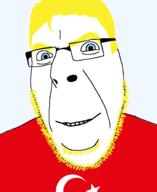 blue_eyes clothes country flag flag:turkiye glasses hair soyjak stubble turkiye variant:cobson yellow_hair // 775x950 // 56.0KB