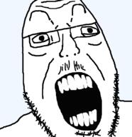 glasses mustache oekaki open_mouth redraw soyjak stubble variant:cobson // 834x862 // 26.0KB