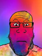colorful glasses gradient neutral soyjak stubble subvariant:neutralplier variant:markiplier_soyjak // 480x640 // 349.6KB
