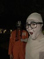 clothes cosplay halloween internet_is_leaking irl slipknot soyjak stubble variant:two_pointing_soyjaks // 2316x3088 // 832.3KB