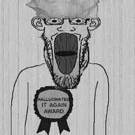 animated award badge black_and_white clothes ear ext=gif hallucinated_it_again_award hallucination hat meta:tagme monochrome noise oh_my_god_she_is_so_attractive schizo schizophrenia soyjak stubble variant:markiplier_soyjak // 600x600 // 544.1KB