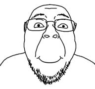 closed_mouth derp glasses smile soyjak stubble variant:bernd // 1200x1125 // 20.7KB