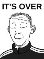 closed_eyes closed_mouth clothes ear hair its_over neutral soyjak text track_suit variant:carterjak variant:kuzjak // 810x1080 // 40.8KB