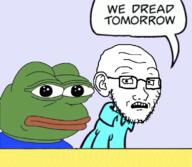 amphibian clothes comic ear frog garfield glasses jon_arbuckle nas:pepe pepe_the_frog scared soyjak speech_bubble stubble subvariant:soyak_(concerned) text variant:soyak // 778x676 // 288.8KB