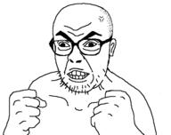 angry arm clenched_teeth closed_mouth ear glasses hand soyjak stubble variant:clittyjak // 719x570 // 15.4KB