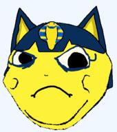animal animal_crossing ankha ankha_(animal_crossing) baby cat deformed egypt grumpy monarch nintendo sad subvariant:nathaniel variant:gapejak video_game // 487x549 // 16.1KB