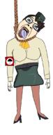 arm_band bloodshot_eyes clothes crying full_body glasses hanging hat molly_(skullgirls) open_mouth rope skullgirls soyjak stubble tongue variant:bernd white_skin yellow_teeth // 428x1080 // 167.1KB