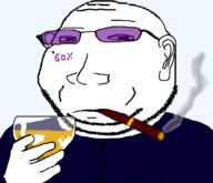 60percent_(user) bald cigar clothes glass glasses hand holding_object looking_at_you raised_eyebrow smoking stubble subvariant:massjak tattoo tinted_glasses variant:gapejak wine_glass // 700x600 // 41.3KB