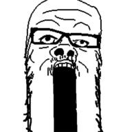 glasses multipart_image open_mouth soyjak stretched_mouth stubble variant:a24_slowburn_soyjak // 412x434 // 15.8KB