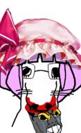 2soyjaks angry anime bite blood crying deformed glasses grey_skin hair remilia_scarlet soot soot_colors soyjak soyjak_party touhou variant:chudjak variant:dogjak video_game // 1080x1776 // 1.2MB