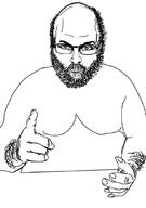 arm beard glasses hair hand open_mouth soyjak variant:unknown // 750x1070 // 96.9KB
