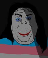 clothes flag hair lipstick makeup ominous soyjak stubble tranny variant:alicia // 592x720 // 20.5KB