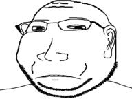 ear eyelids frown glasses small_eyes soyjak stubble subvariant:massjak subvariant:wholesome_soyjak template variant:gapejak // 600x459 // 9.1KB