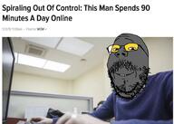bald beard board calendar computer edit glasses hand irl keyboard meme news_article shirts smile soot soot_colors soyjak soyjak_party stubble variant:gapejak // 1080x772 // 501.5KB